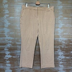 Tory Burch High Rise Tweed Trouser Pants Tan Career Preppy Classic Womens 14